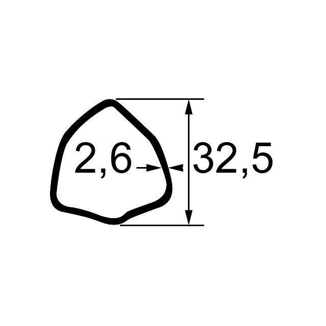 Machoire 22X54 Tube Triangle 32,5X2,6 référence fournisseur BYP204016851